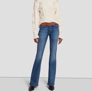 7 for all Mankind Ali Mid Rise Blue Jeans in Soho Light Dark Wash 28